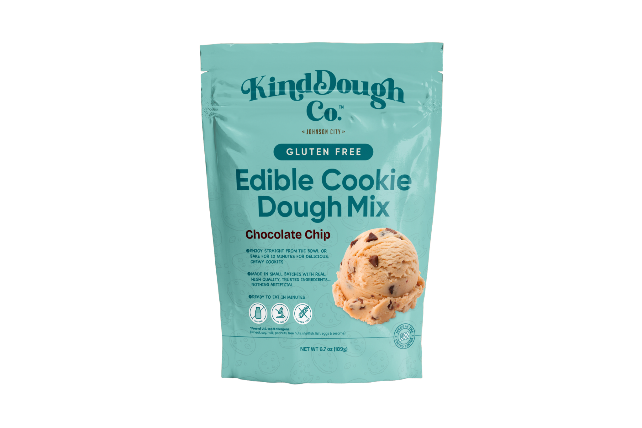 Our gluten-free edible cookie dough mix is made with real, trusted ingredients and is safe to eat straight from the bowl or bake into soft, chewy cookies. Free of the top 9 allergens and made in small batches in Johnson City, TN.